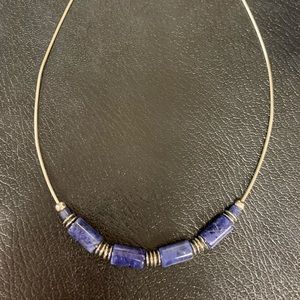 Silver Blue Lapis Necklace